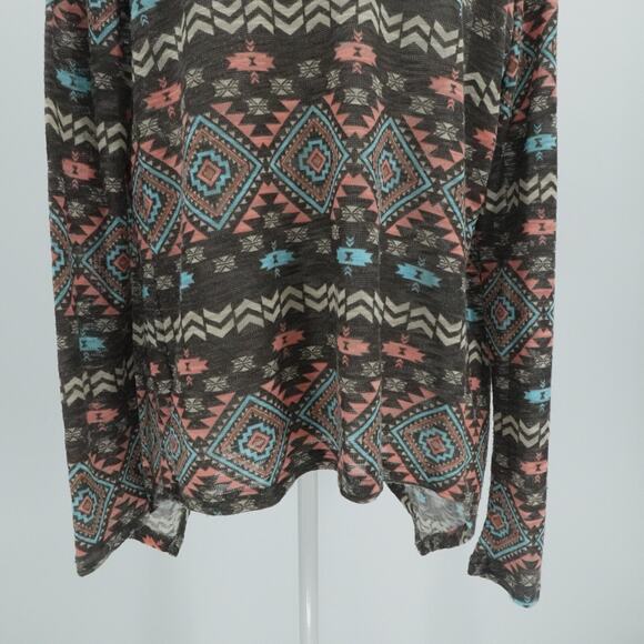 Aztec Print Cardigan Open Front Southwestern Boho Layering Festival Womens Small - Picture 6 of 9
